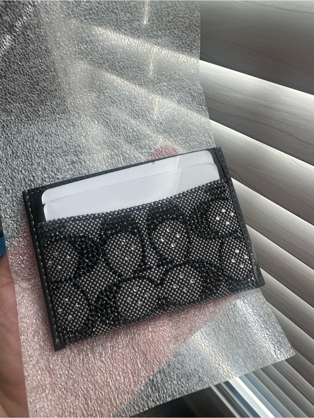 Coach Black Crystal Signature Jacquard Essential Card Case Wallet - New - Picture 5 of 9